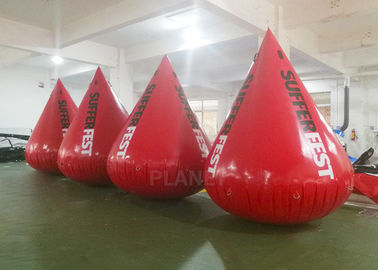 Boya inflable del agua del color rojo 0,6 milímetros del PVC de la lona de impresión material del logotipo