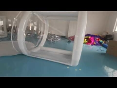 Tienda de campaña inflable transparente con forma de burbuja y cúpula transparente de 4 m de diámetro con túnel hermético
