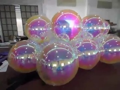 Decoración reflectiva colgante de una bola de espejo inflable de plata de PVC gigante
