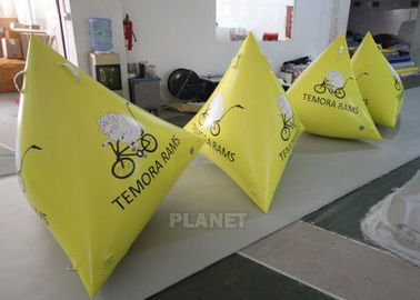 boya inflable del triángulo de la lona amarilla del 1.2m con el logotipo de encargo
